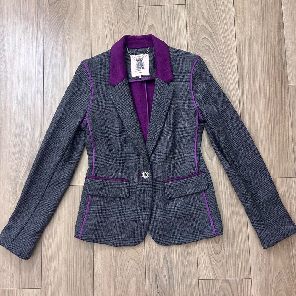 Juicy Couture Charcoal and Plum Blazer